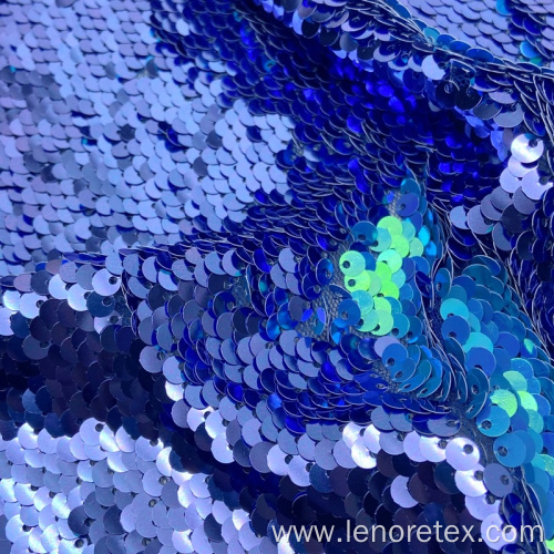 Polyester Mesh Embroidery Reversible Two Side Sequin Fabric